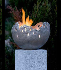 Rottenecker Feuerschale FIRE klein Bronze silb.grau 22006 Garten Feuerstelle 27cm oh.Säule u.Ethanol