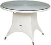 Zebra Tisch rund 1,1m Hastings Esstisch Alu Polyrattan + Glas Tischplatte