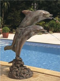 Rottenecker Bronze Figur DELFINE 88133 Wasserspeier klein 103cm
