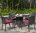 Zebra Tisch 90cm rund Mary 5459 Esstisch Aluminium + Polyrattan quarz + Glas Tischplatte Gartentisch