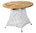 Zebra Esstisch rund 100cm Loomus 23054 Alu + Teakholz Tischplatte + Polyrattan silkwhite Gartenmöbel