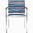 Zebra Design Stapelsessel Setax 7541 Edelstahl + Teak + Twitchell blue-stripe + hohe Lehne stapelbar