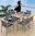 Zebra Design Stapel Sessel Setax 7510 Edelstahl Teakholz Batyline anthrazit + hoher Rücken stapelbar