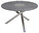 Zebra Tisch rund 135cm Oryx Sela beton 7600 Edelstahl / 120cm Old Teak