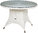 Zebra Garnitur Hastings Alu + Polyrattan Rundfaser snowwhite 4 Sessel + Tisch 110cm rund -ohneKissen