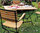 Zebra 5tlg Set Tisch 120x80cm + 4 Klappsessel Florence schwarz verzinkt + Teak