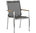 Zebra Stapelsessel One 6200 Edelstahl + Teak Armlehnen + Textilen darkgrey Design Sessel Gartenstuhl