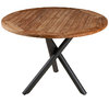 Zebra Design Tisch rund 110cm Mikado Esstisch 6222 Aluminium graphite + Teak Holz Tischplatte 6572