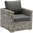 Zebra Jack Lounge Sessel 5283 Alu + Polyrattan Geflecht slate + Sitz- Rücken Kissen + Schutzhülle