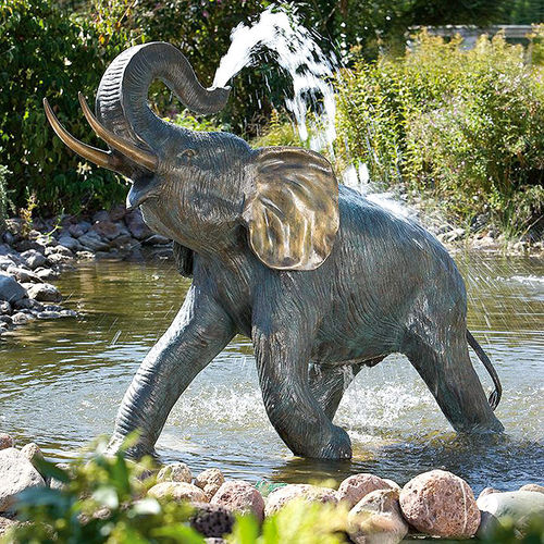 Rottenecker Broncefigur Junger Elefant 88171 Wasserspeier 132cm
